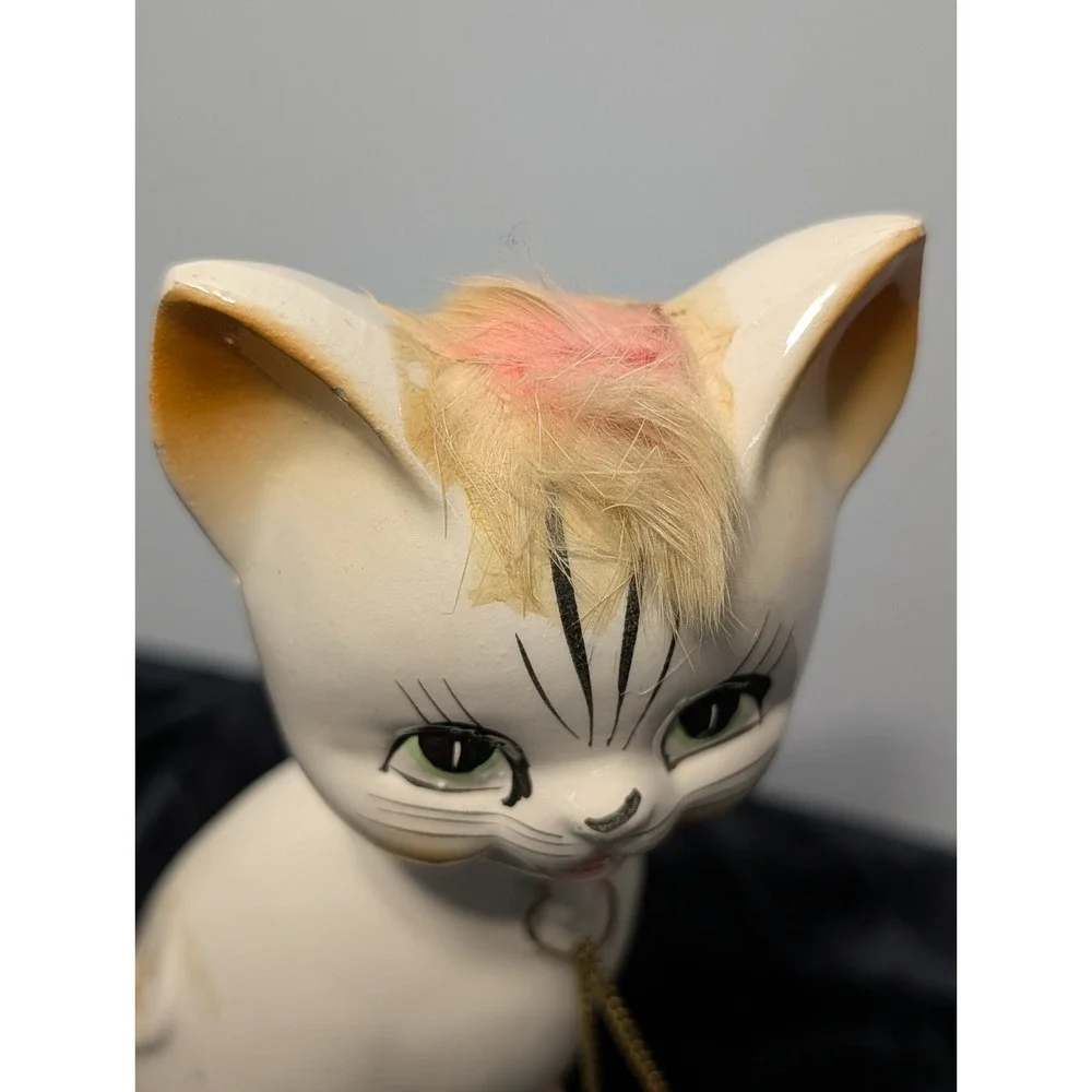 VTG Spaghetti‎ Cat Mom & Kittens Japan 1950s MCM Ceramic Kitsch Collectible Fig